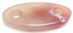 Agat - na wisior, klamra owal 57x30mm - dwa otwory