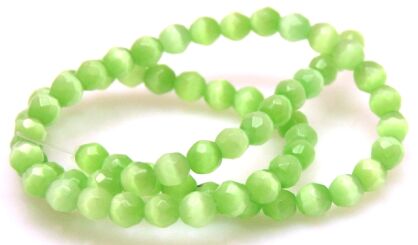 Kocie oko- uleksytowy fasetowany - kula 6mm - jasno zielony