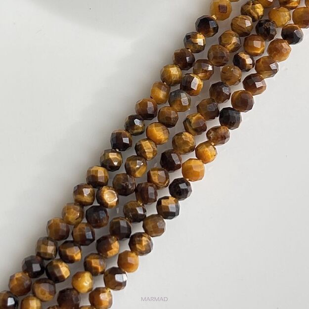 Tygrysie oko fasetowane - kula 3mm