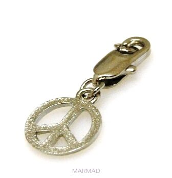 Charms z karabińczykiem - do zawieszania - znak pokoju