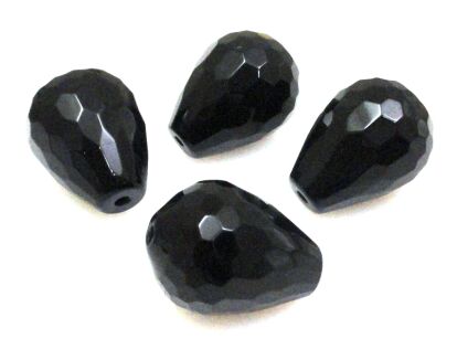 Onyks fasetowany - kropla 20x14mm