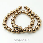 Hematyt fasetowany złoty miedziany - kula 12mm - 2