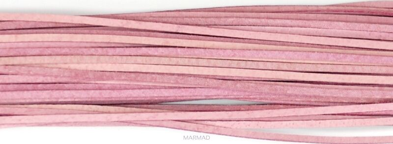 Rzemień skórzany jasno różowy - grubość 1x3mm