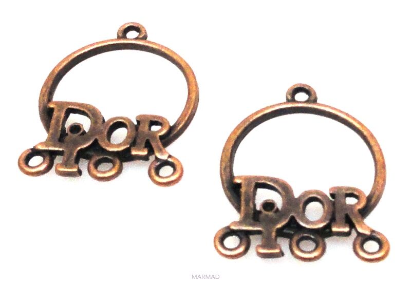 FILIGRAN Baza na wisior, kolczyki 27x20mm - red copper