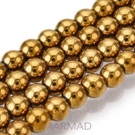 Hematyt - kula 4mm - kolor antyczne złoto - 3