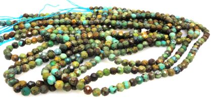 Turkus naturalny fasetowany - kula 4mm