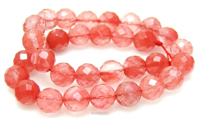 Kwarc różany fasetowany - kula 12mm