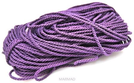 Sznurek ozdobny pleciony 3mm - fioletowy - 1 metr