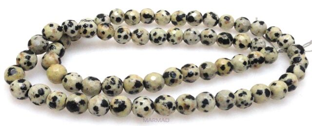 Jaspis dalmatyńczyk fasetowany - kula 6mm