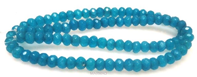 Jadeit fasetowany - oponka 6x4mm - jasno niebieski