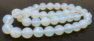 Opal biały fasetowany - kula 9mm (faset 128)
