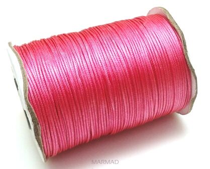 Sznurek woskowany lakierowany - o średnicy 1mm - różowy