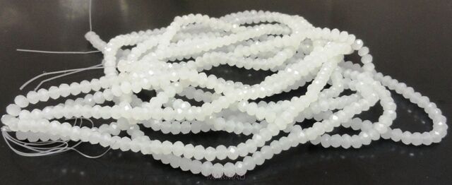 Kryształki fasetowane - oponki 4x3mm - białe