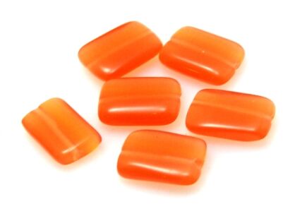 Kocie oko- uleksytowe - prostokąt 13x10mm - pomarańczowy
