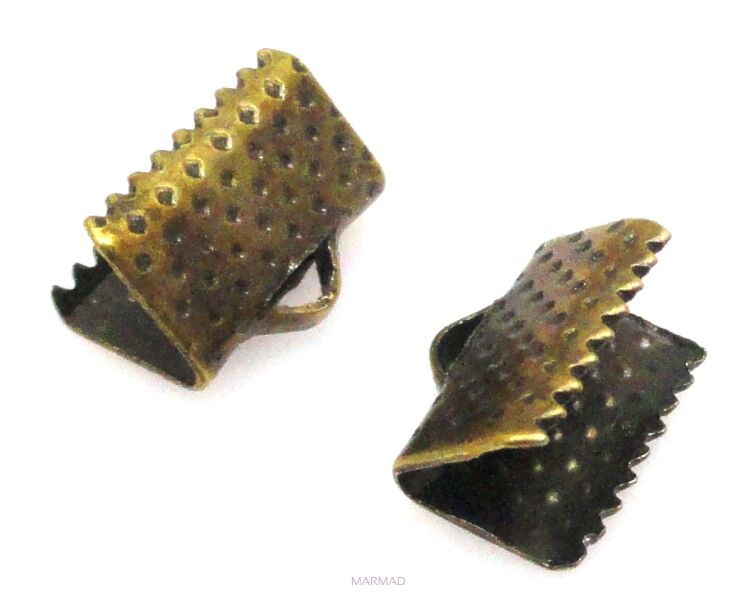 Końcówki do zaciskania 10mm - 1 para - antyczny brąz