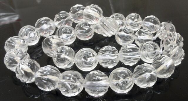 Kryształ górski fasetowany - rzeźbiona kula 12mm