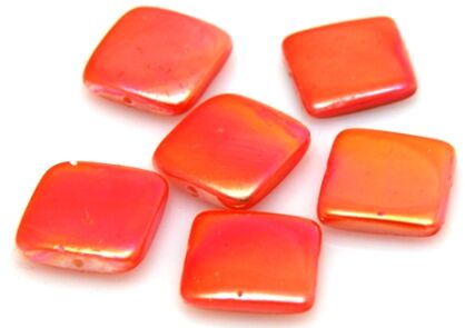 Masa perłowa efekt AB - kwadrat 15x15mm - pomarańczowy