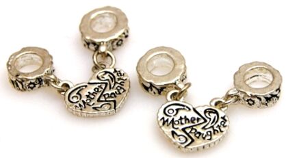 Charms do podwieszania - serduszko w kajdankach - posrebrzany