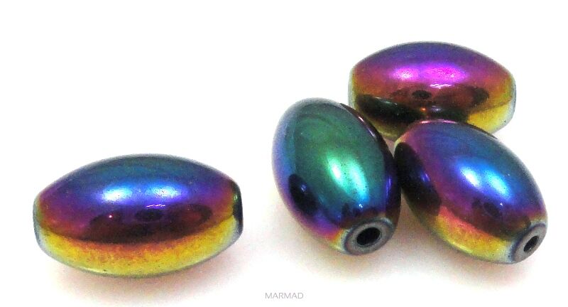 Hematyt tęczowy AB - oliwka 16x10mm