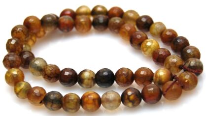 Agat ognisty fasetowany - kula 8mm