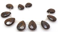 Bronzyt fasetowany - kropla 18x13mm