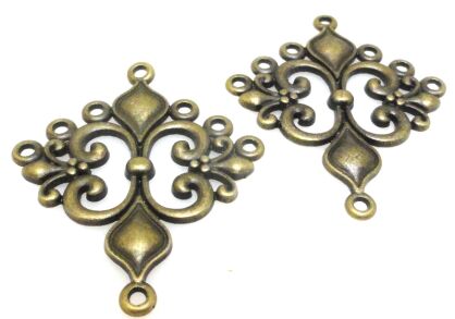 FILIGRAN Baza na wisior, kolczyki 34x29mm - antyczny brąz