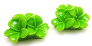 Kaboszon - kwiatuszki 20mm - zielone