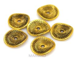 Talerzyk falowany 14mm - kolor złoty