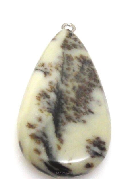 Jaspis z ogniwkiem na wisior - kropla 40x20mm