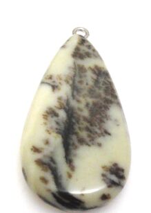 Jaspis z ogniwkiem na wisior - kropla 40x20mm
