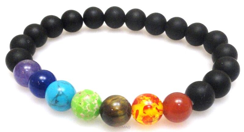 Bransoleta Yoga Chakra kule 8mm - 18cm