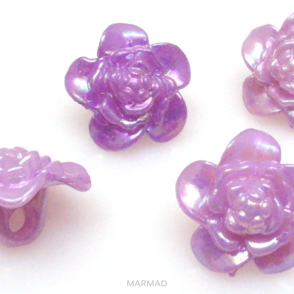Guziki - kwiatek 17mm - liliowe