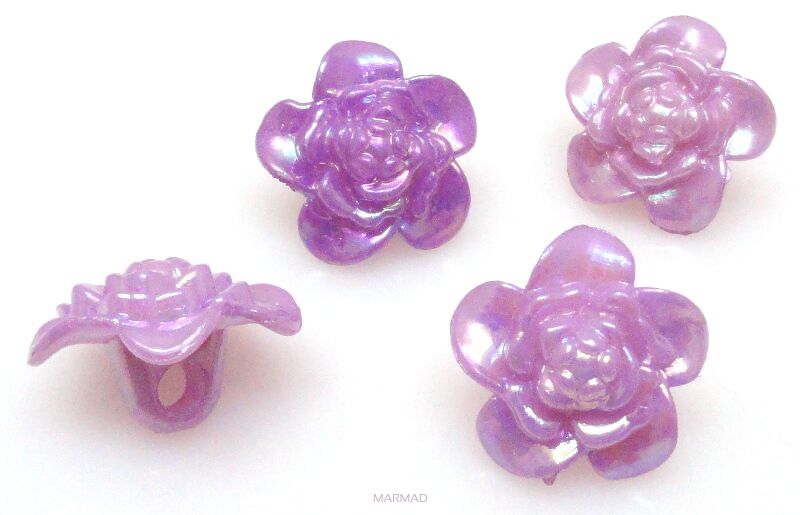 Guziki - kwiatek 17mm - liliowe