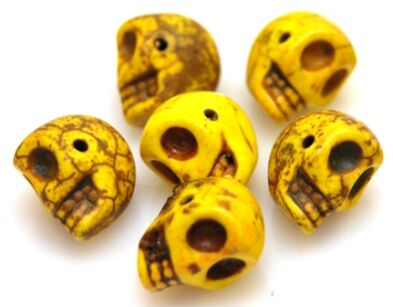 Howlit żółty - czaszka 14x10mm