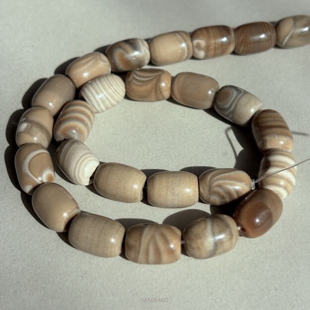 Krzemień pasiasty beczułka- 10x14mm