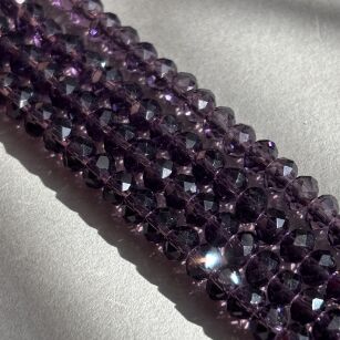 Kryształki fasetowane - oponki 4x3mm - ciemno ametystowe