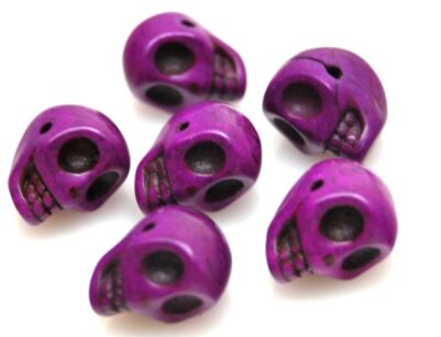 Howlit fioletowy - czaszka 14x10mm