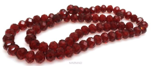 Kryształki fasetowane - oponka 10x7mm - wiśniowe