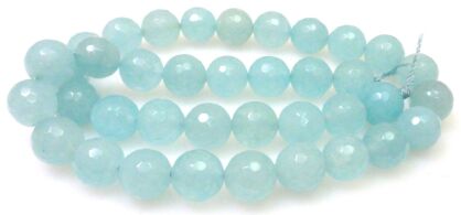Jadeit fasetowany - kula 10mm- błękitny