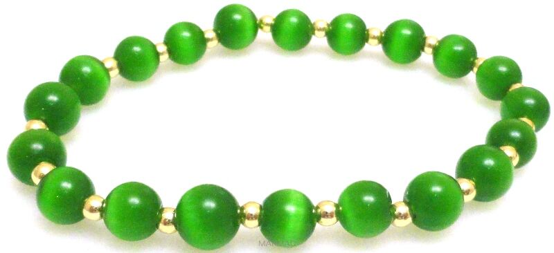 Bransoleta - uleksyt i hematyt złoty - 18cm