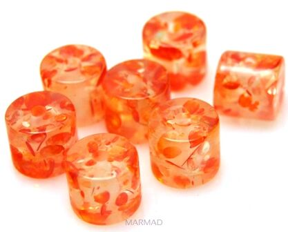 Akryl z żywicą - walec 10x10mm - pomarańczowy