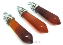 Zawieszka - agat karneol grot 38x8mm