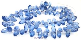 Kryształki fasetowane blue - briolette12x6mm
