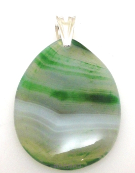 Zawieszka - agat zielony 50x29x6mm + srebro 925