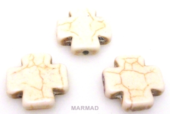 Howlit - krzyż 15x15mm kremowy