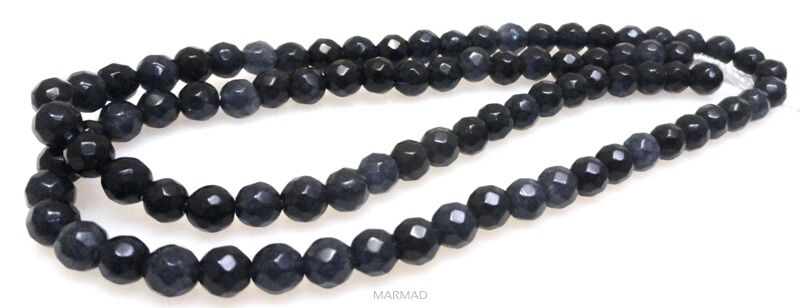 Jadeit fasetowany - kula 4mm - grafitowy