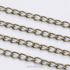 Łańcuszek twist ogniwka 5x3,5mm - 1 metr - antyczny brąz