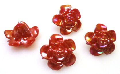 Guziki - kwiatek 17mm - malinowo różowe