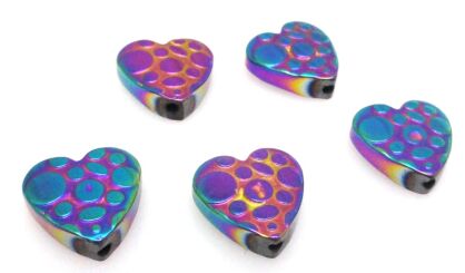 Hematyt tęczowy - ozdobne serce 10x10mm