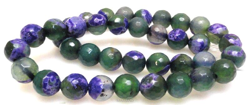 Agat kolorowy fasetowany - kule 10mm